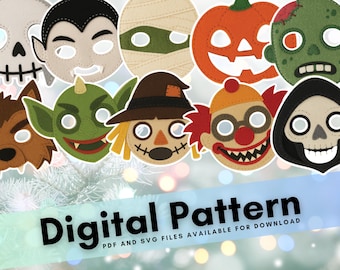Halloween Felt Mask Patterns: 15 DIY Costume Masks (PDF & SVG)