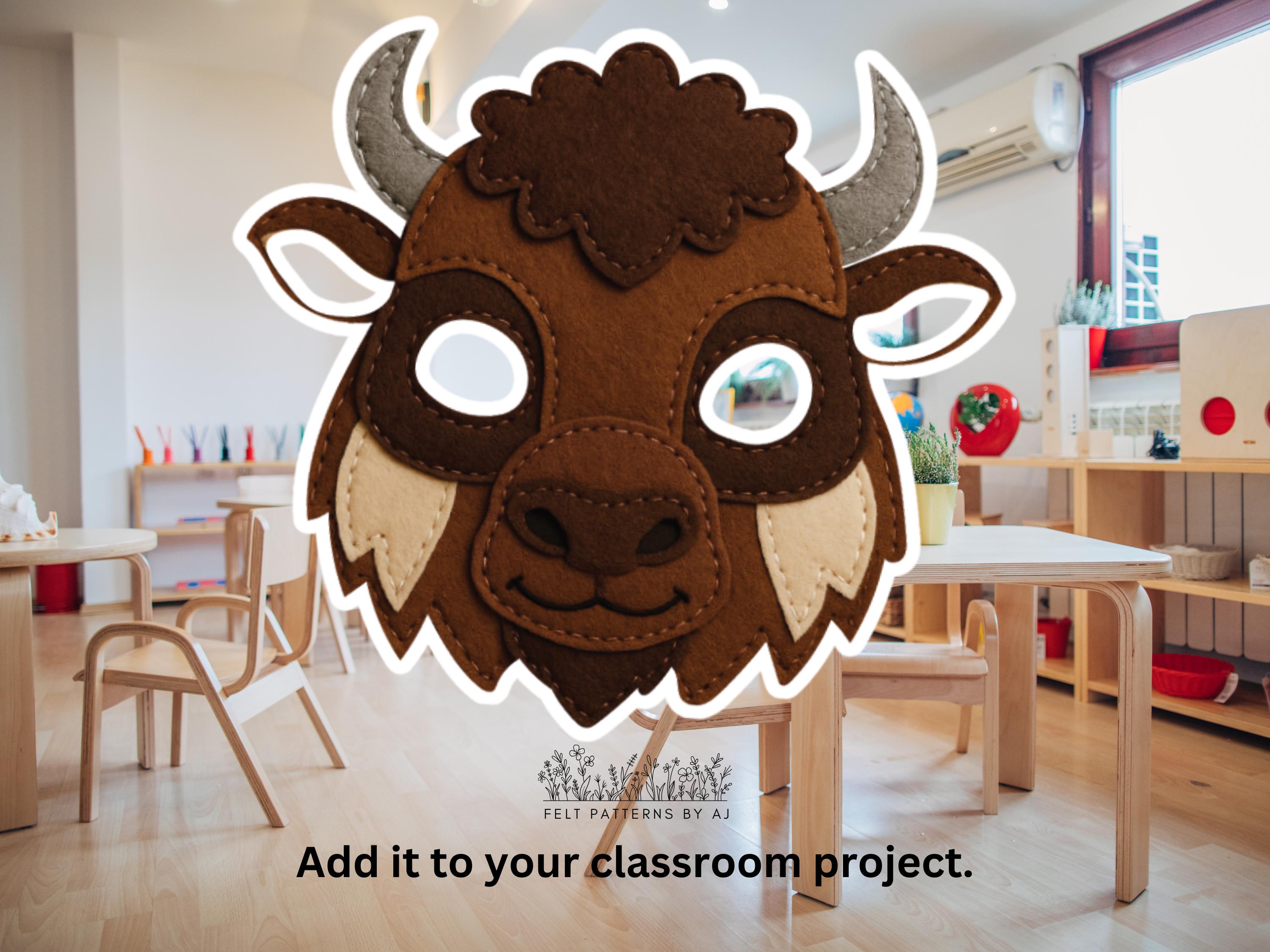 Felt Buffalo Mask Pattern: DIY Halloween Costume (PDF & SVG) - Etsy
