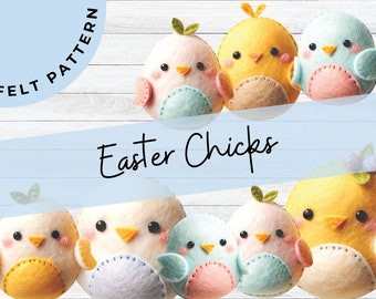 Versatile Easter Chick Felt Pattern - PDF Download for Customizable Spring Crafts