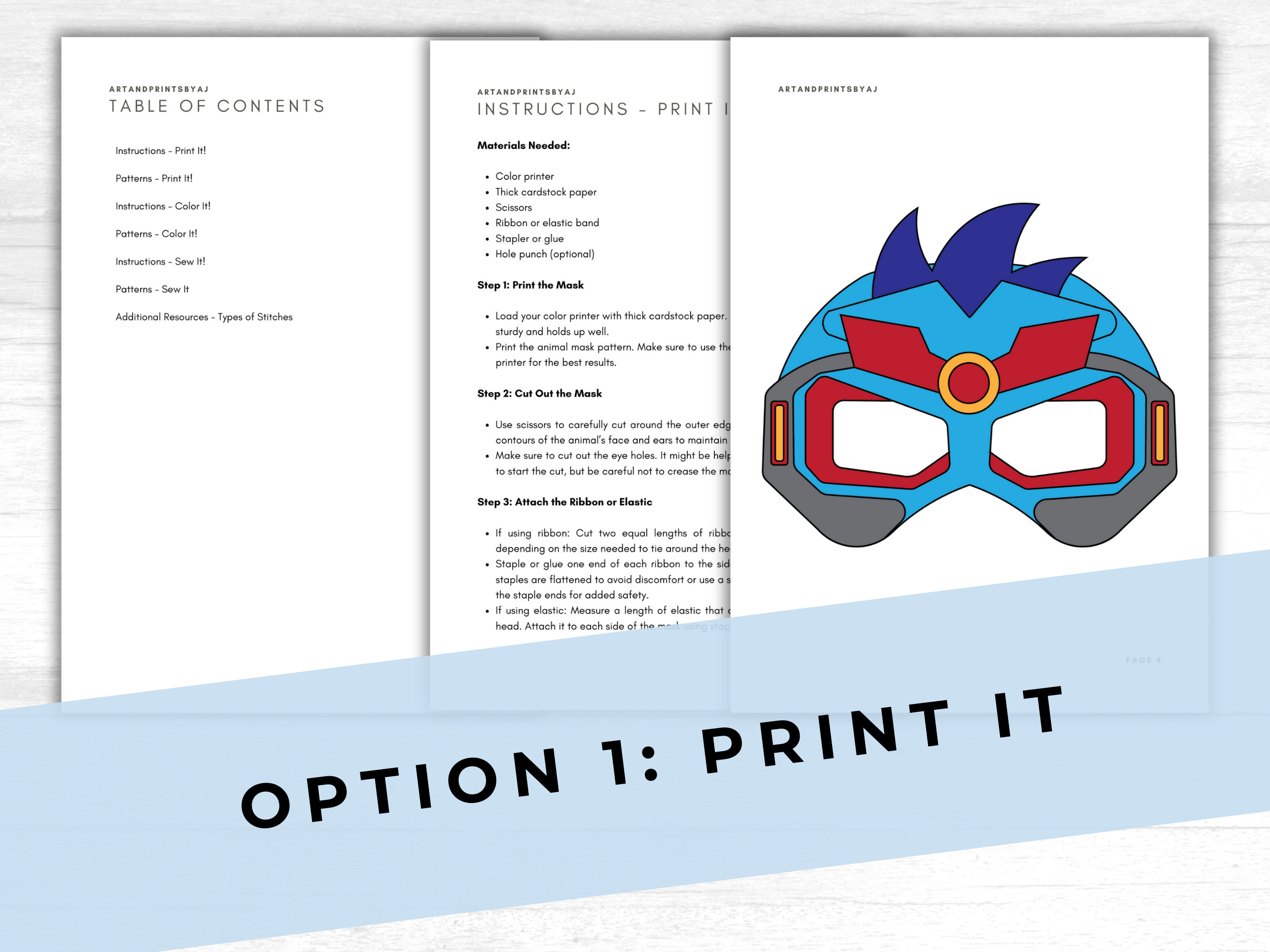 Superhero Mask Patterns: Printable Masks & Felt Sewing Kit (PDF ...