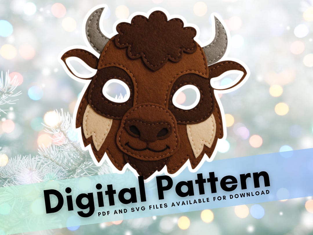 Felt Buffalo Mask Pattern: DIY Halloween Costume (PDF & SVG) - Etsy