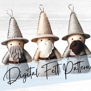 Felt Wizard Digital Sewing Pattern for Quiet Books, Toys, and Felt Christmas Ornaments