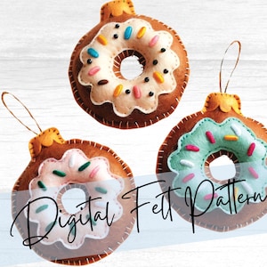 Felt Donut Sewing Pattern - DIY Craft Template and Tutorial for Quiet Books, Toys, and Felt Christmas Ornaments!