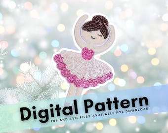 Felt Ballerina Ornament Pattern: Appliqué Template (SVG & PDF)