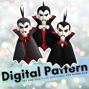 Vampire Felt Pattern Digital Template: Craft Your Own Count Dracula!