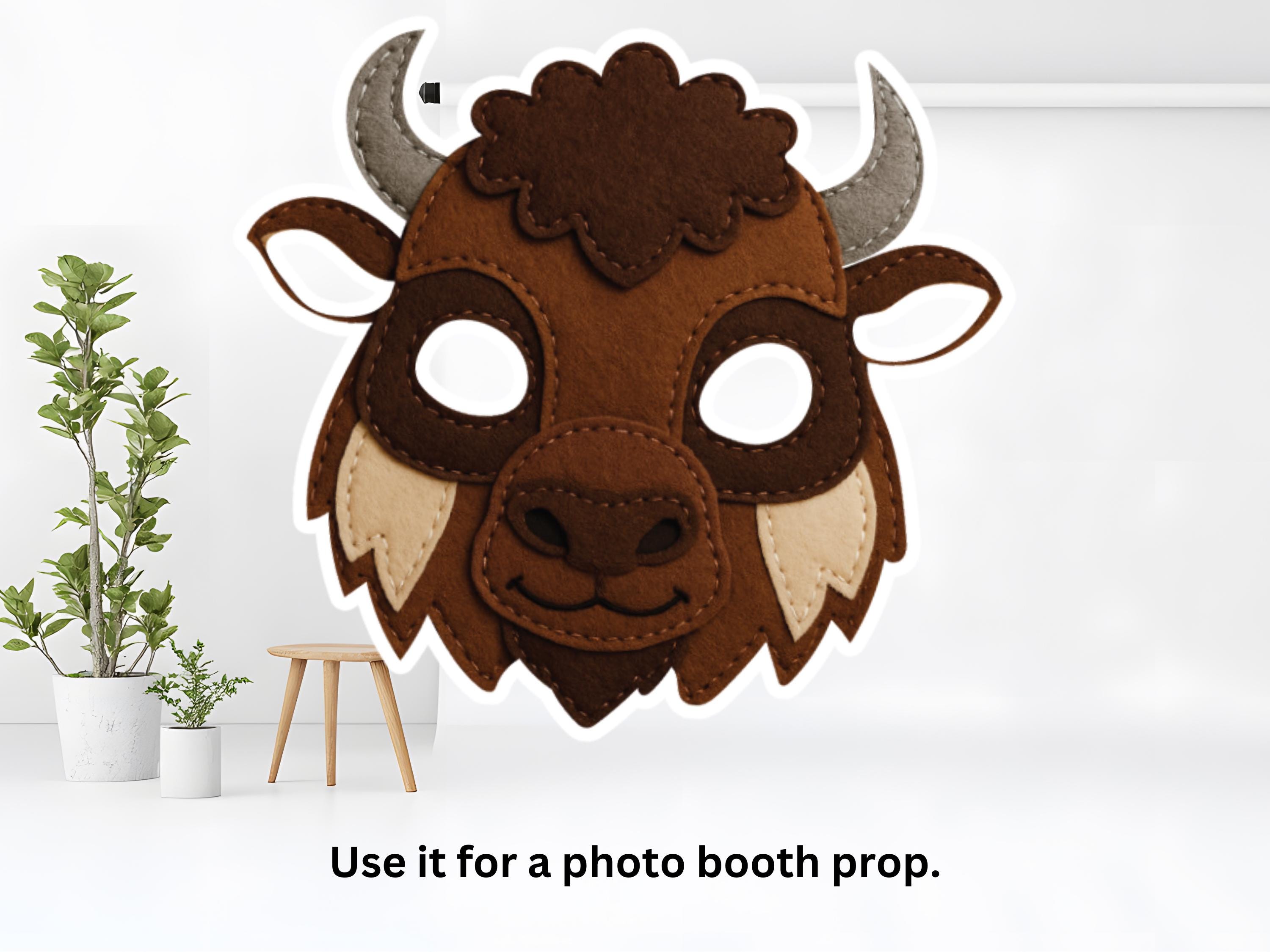 Felt Buffalo Mask Pattern: DIY Halloween Costume (PDF & SVG) - Etsy