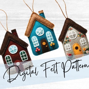 Patrón de costura digital de casitas de fieltro y casas de fieltro para libros tranquilos, libros silenciosos y mucho más.