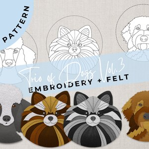 Dog Breeds Embroidery & Felt Ornament Patterns: DIY Craft Kit (PDF Pattern)