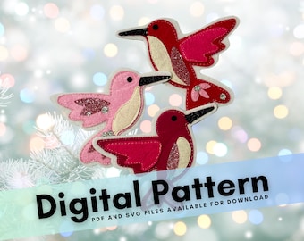 Filcowy wzór kolibra: projekt DIY (wzór PDF)