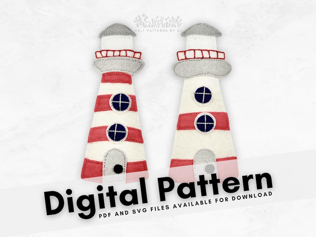 Felt Lighthouses Digital Sewing Pattern for Quiet Books, Toys, and Felt ...