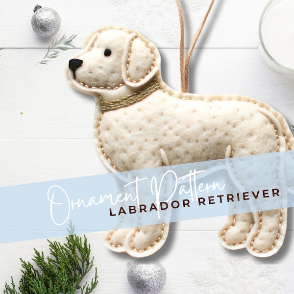 DIY Felt Ornament Kit: Handmade Dog Pattern for Christmas Tree (Labrador Retriever)