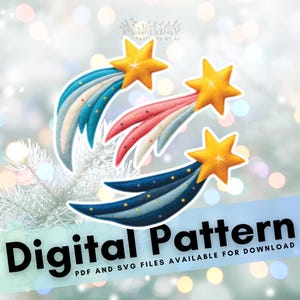 Patron de couture étoile filante en feutre – travaux manuels, ornements (PDF et SVG)