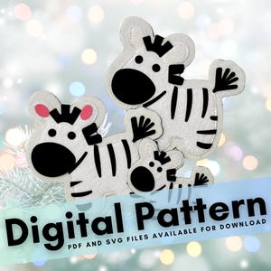 Zebra Felt Ornament Pattern: DIY Animal for Busy Book (Digital Pattern)