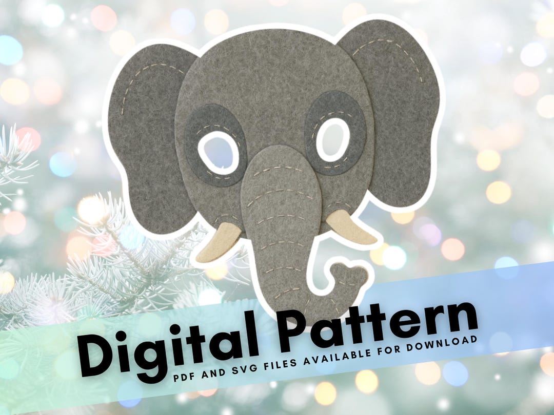 DIY Felt Elephant Mask Sewing Pattern (PDF & SVG) - Etsy Australia