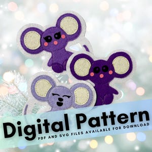 Adorable ratón de fieltro para hacer tú mismo: patrón navideño