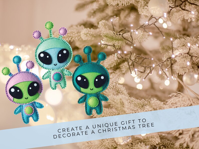 DIY Felt Alien Pattern - Versatile Craft Sewing Project for Ornaments ...