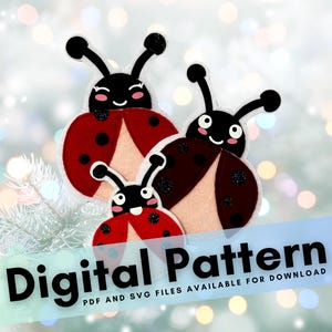 Naaipatroon vilten lieveheersbeestje: doe-het-zelfproject (digitale download)