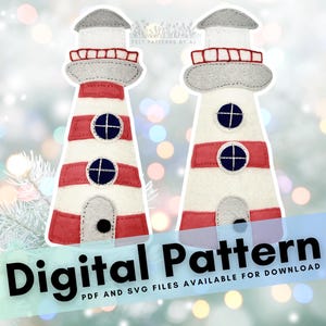 Felt Lighthouses Digital Sewing Pattern for Quiet Books, Toys, and Felt Christmas Ornaments!