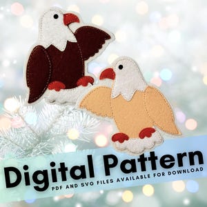 Patrón de águila calva de fieltro: crea adorables manualidades de fieltro y libros tranquilos.