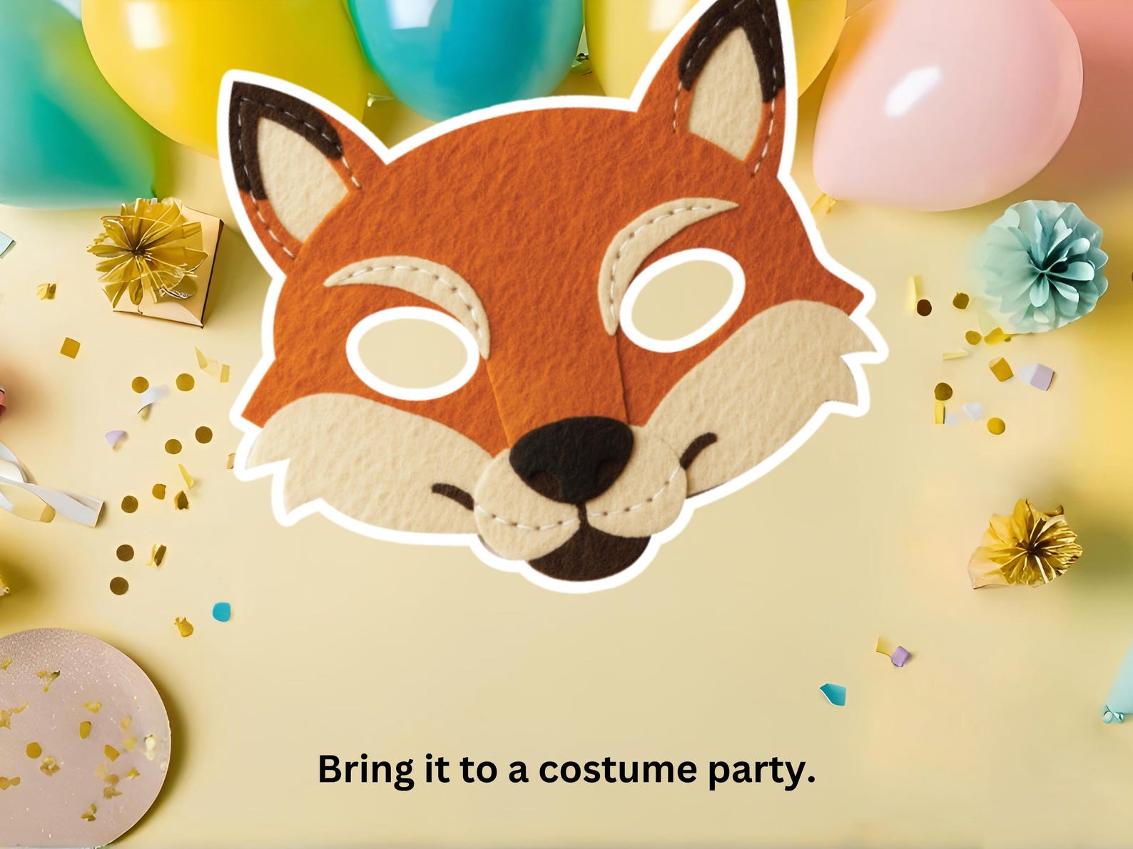 DIY Felt Fox Mask Sewing Pattern: Kids Costume (PDF & SVG) - Etsy
