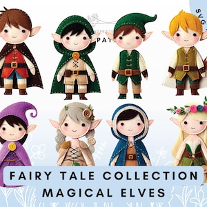 DIY Felt Elves Pattern Collection for Medieval and Holiday Decor - Perfect for Christmas Tree Decorations, Busy Books, and More!