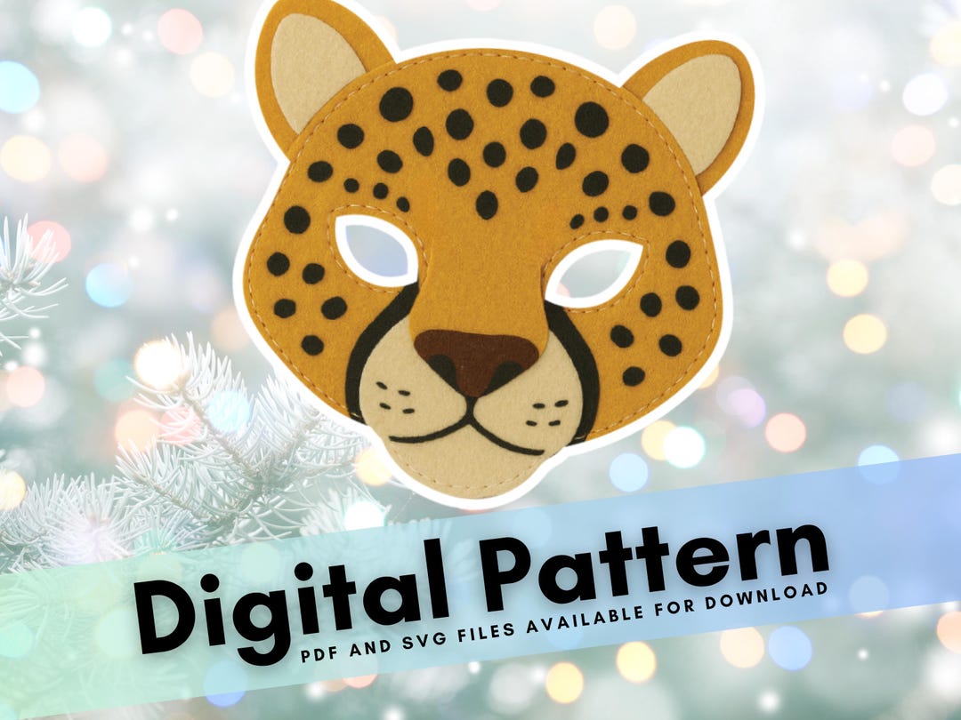 DIY Felt Cheetah Mask for Halloween | PDF & SVG Sewing Template - Etsy
