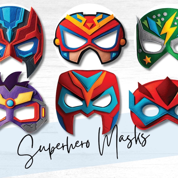 Superhero Mask Patterns - Printable Mask, Coloring Page & Felt Sewing Kit  for Kids Parties, Crafts, and Superhero-Themed Activities