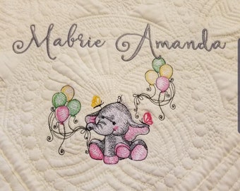 Personalized Baby Quilt, Baby gift, Heirloom Baby Quilt, Monogrammed baby quilt, Baby shower gift