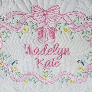 Heirloom Baby Quilt, Embroidered Baby Quilt, Baby Blanket, Baby Shower Gift, Personalized Baby Blanket, Birth Stats Baby Quilt