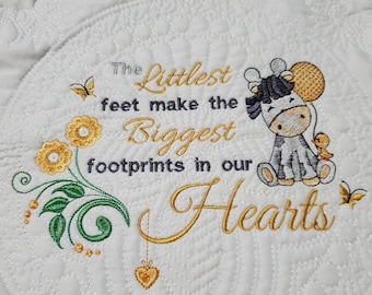 Embroidered Baby Quilt, Embroidered Baby Blanket, Monogrammed Baby Blanket, Baby Shower Gift