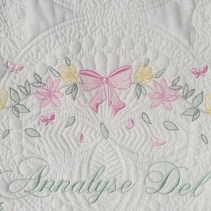 Embroidered Baby Quilt, Baby Shower Gift, Embroidered Baby Blanket, Monogrammed Baby Blanket, Personalized Baby Blanket, Birth Stats Quilt