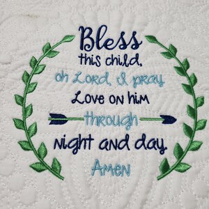Embroidered Baby Quilt, Embroidered Baby Blanket, Baby Shower Gift, Monogrammed Baby Blanket, Personalized Baby Blanket