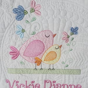 Embroidered Baby Quilt, Heirloom Baby Quilt, Monogrammed Baby Blanket, Personalized Baby Quilt, Baby Shower Gift, Baby Quilts