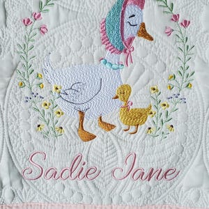 Heirloom Baby Quilt, Keepsake Baby Quilt, Embroidered Baby Quilt, Custom Baby Quilt, Baby Gift, Monogrammed Baby Blanket, Baby Shower Gift