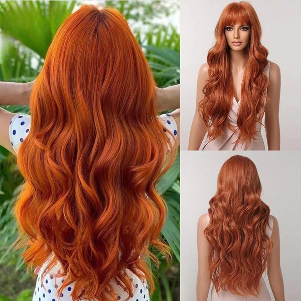 Orange Cosplay Wig Etsy