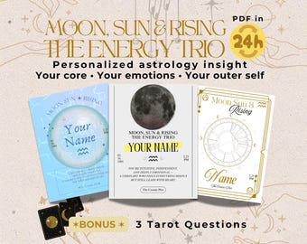 Leitura Astrológica Lua Sol Ascendente | Mapa Astral Personalizado em PDF | Equilíbrio Energético Emocional | Presente de Alinhamento da Alma
