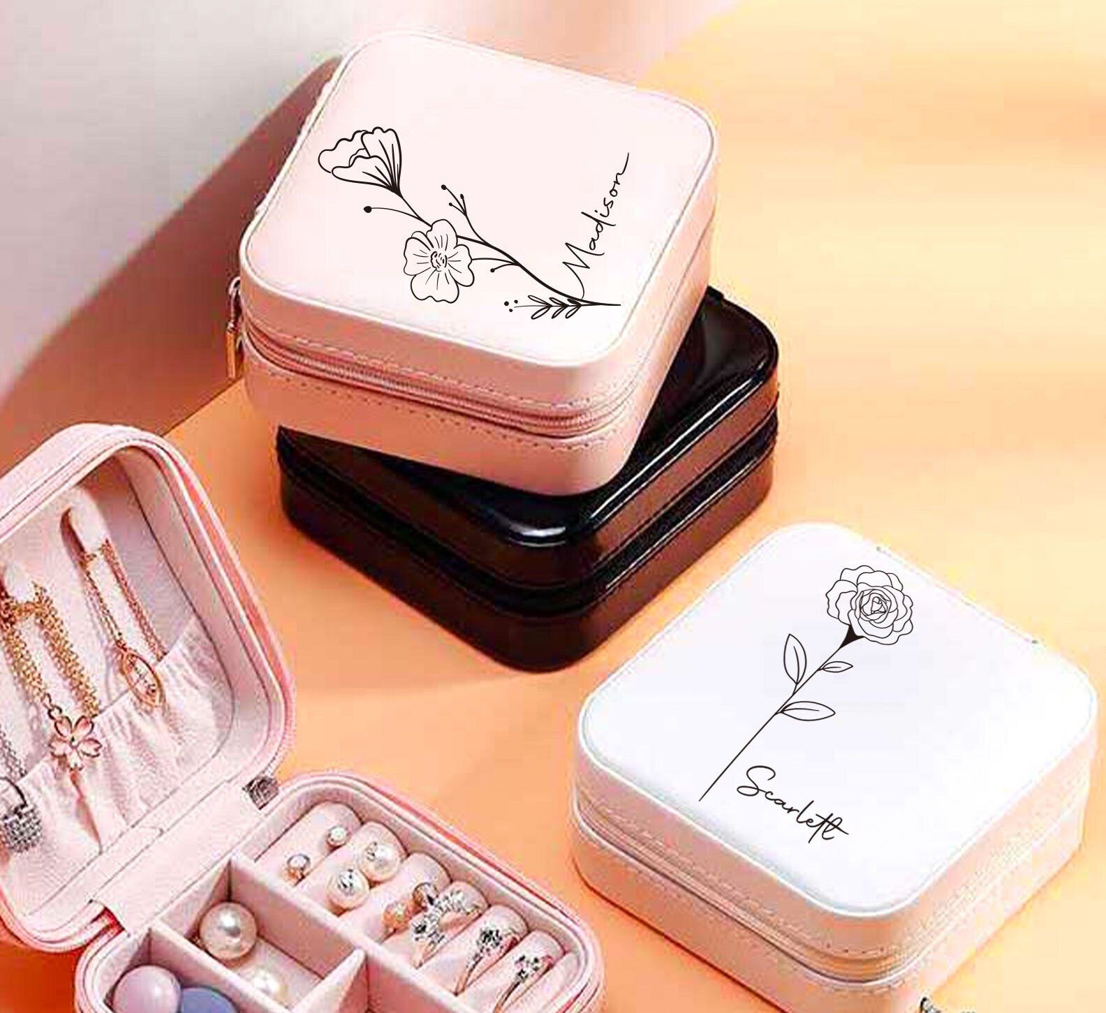 Mini Jewelry Storage Box Portable Home Travel Earrings Necklace