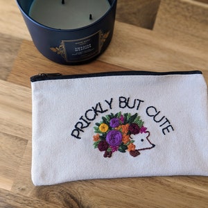 Prickly But Cute small, zip up, travel bag