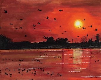 Sunset Billabong - Limited Edition Giclée Print On Canvas