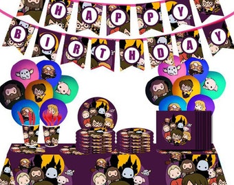 Magician Party Tableware Birthday Party Supplies Decorations Kids Disposable Dinnerware Baby Shower Boy Girls Magic Wizard Potter School