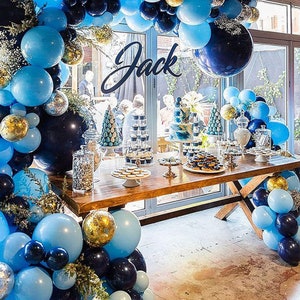 Kit ghirlanda di palloncini blu navy e oro Kit di coriandoli e palloncini Kit arco Forniture per feste di compleanno Baby Shower Decorazioni per matrimoni e laurea