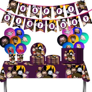Magician Party Tableware Birthday Party Supplies Decorations Kids Disposable Dinnerware Baby Shower Boy Girls Magic Wizard Potter School