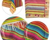 Serape Fiesta Party Tableware Mexican Fiesta Cinco De Mayo Themed Birthday Decorations Paper Plates Napkins Table Covers Dinnerware