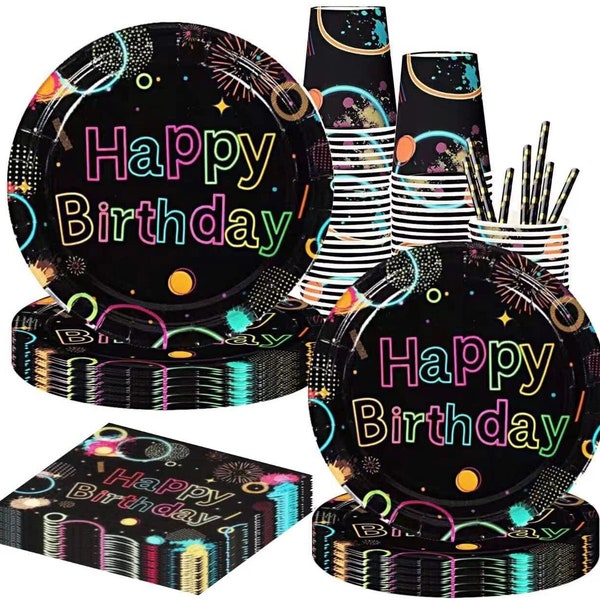 Neon Birthday Decorations Etsy