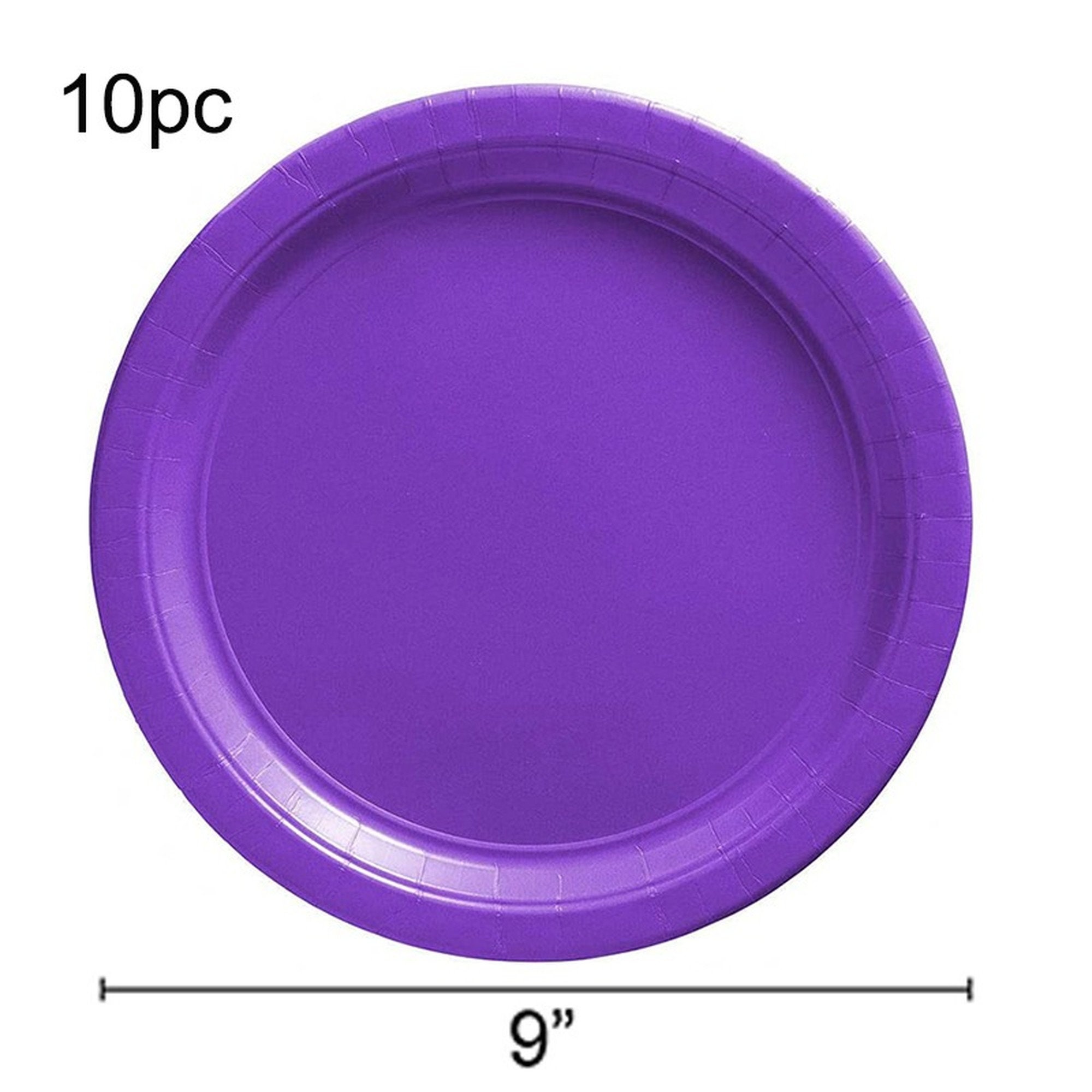 Purple Plastic Party Tableware Set Plates Cups Table Cover Napkin