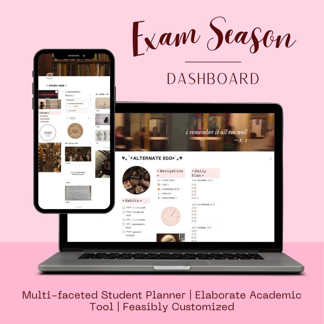 Exam Season Notion Dashboard, Life and Future Planner. - Etsy