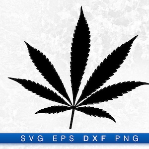 Marijuana leaf Silhouette - Printable Digital Design Download Svg, Png, Eps & Dxf