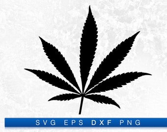 Marijuana leaf Silhouette - Printable Digital Design Download Svg, Png, Eps & Dxf