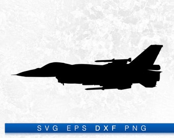 Fighter Jet Silhouette - Printable Digital Download Svg, Png, Eps & Dxf