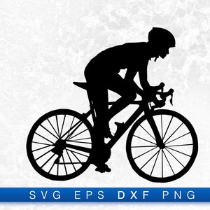 Cycling on a Fons Race Bike Silhouette - Printable Digital  Download Svg, Png, Eps & Dxf